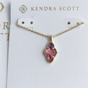 NEW Kendra Scott Abbie Gold Burgundy Pendant Necklace